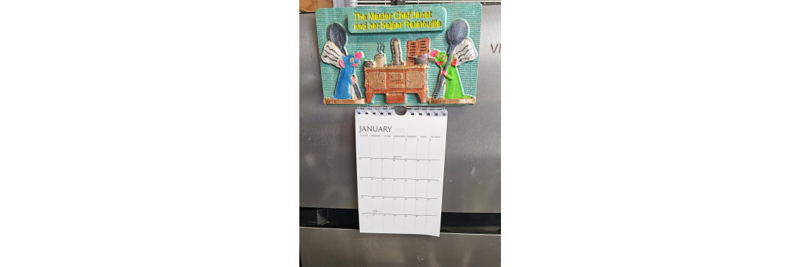 Ratatouille Wood Carving Magnetic Calendar Holder