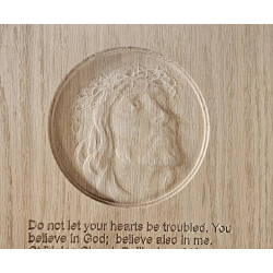 Jesus CNC Carving in OAK high quality.